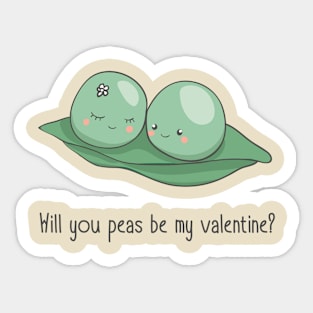 Will you peas be my valentine Sticker